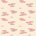 Japanese Pretty Round Cloud Vector Seamless Pattern