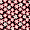 Japanese Pretty Star Flower Vector Seamless Pattern