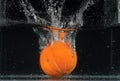 A Japanese pumpkin dropped into the water causing a splash Royalty Free Stock Photo