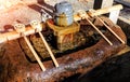 Japanese purification fountain in Fushimi Inari Shrine, Kyoto, J Royalty Free Stock Photo