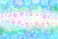 Japanese purple hydrangea flower abstract or pastel watercolor paint background