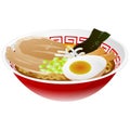 Japanese ramen nodle isolated illustration