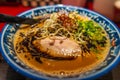 Japanese ramen noodles soup with pork meat in Matsumoto Royalty Free Stock Photo