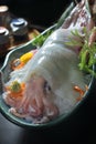 Japanese raw squid cuttlefish sashimi platter