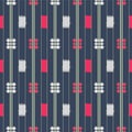 Japanese Rectangle Cross Line Vector Seamless Pattern