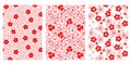Japanese Red Cherry Blossom Abstract Vector Background Collection Royalty Free Stock Photo