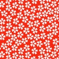 Japanese Red Cherry Blossom Seamless Pattern Royalty Free Stock Photo