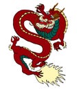 King Dragon tattoo.cartoon vector for t-shirt. Royalty Free Stock Photo