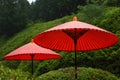 Japanese red paper umbrella Royalty Free Stock Photo