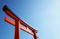 Japanese red torii main gate at shrine in Kyoto Royalty Free Stock Photo