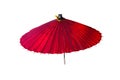 Japanese red umbrella isolated on white background Royalty Free Stock Photo