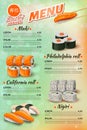 Japanese Restaurant Menu, Sushi, Rolls Price List