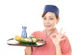 A Japanese restaurant waitress Royalty Free Stock Photo
