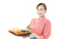 A Japanese restaurant waitress Royalty Free Stock Photo