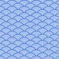 Japanese retro blue sea wave pattern