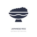 japanese rice ball in a bowl icon on white background. Simple element illustration from Food concept Royalty Free Stock Photo