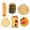 Japanese Rice Cracker Selection Royalty Free Stock Photo