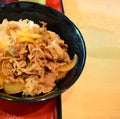 Japanese rice with grilled meat