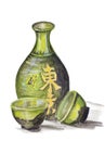 Japanese rice wine - Sake Royalty Free Stock Photo