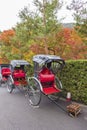 Japanese rickshaw in Arashiyama, Kyoto in Japan Royalty Free Stock Photo