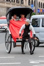 Japanese rickshaw Jinrikisha in Tokyo, Japan