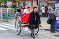 Japanese rickshaw Jinrikisha in Tokyo, Japan