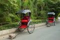 Japanese rickshaw in kyoto Royalty Free Stock Photo