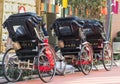 Japanese rickshaws in the traditional neighbourhood of Asakusa in Tokyo, 2018