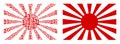 Japanese Rising Sun Collage of Binary Digits