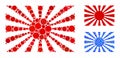 Japanese rising sun Composition Icon of Circles