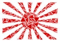 Japanese Rising Sun Mosaic of Triangles