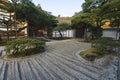 Japanese Rock Garden or `dry landscape` garden Background in a Traditional Temple, Kyoto, Japan Royalty Free Stock Photo