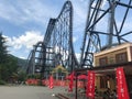 Japanese rollercoaster at FujiQ in Japan Royalty Free Stock Photo