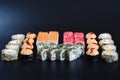 Japanese rice rolls with fish and ginger Royalty Free Stock Photo