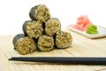 Japanese rolls with sesame and spice