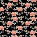 Japanese Romantic Flower Leaf Vector Seamless Pattern