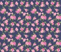 Japanese Romantic Rose Motif Vector Seamless Pattern