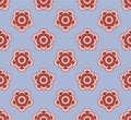 Japanese Round Blooom Flower Vector Seamless Pattern