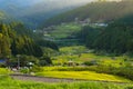 Japanese rural landscape with rice field terraces Royalty Free Stock Photo