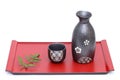 Japanese sake bottle and cup Royalty Free Stock Photo