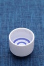 Japanese sake in ceramic ochoko cup Royalty Free Stock Photo