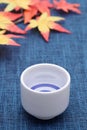 Japanese sake in traditional ceramic cup Royalty Free Stock Photo