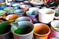 Japanese Sake jar pottery cup Royalty Free Stock Photo