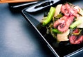 Japanese salad with baby octopus and ginger