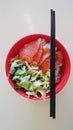 Japanese Salmon chirashi Royalty Free Stock Photo