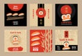 Japanese salmon sushi, sale elements. Ad for seafood kitchen, chef bento menu, business advertising. Social media