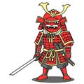 Japanese samurai cartoon character.samurai Royalty Free Stock Photo