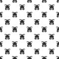 Japanese samurai mask pattern, simple style Royalty Free Stock Photo