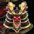 Japanese Samurai mask., tattoo design concept Royalty Free Stock Photo