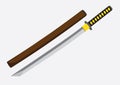 Japanese Samurai Sword Vector Illustration Royalty Free Stock Photo